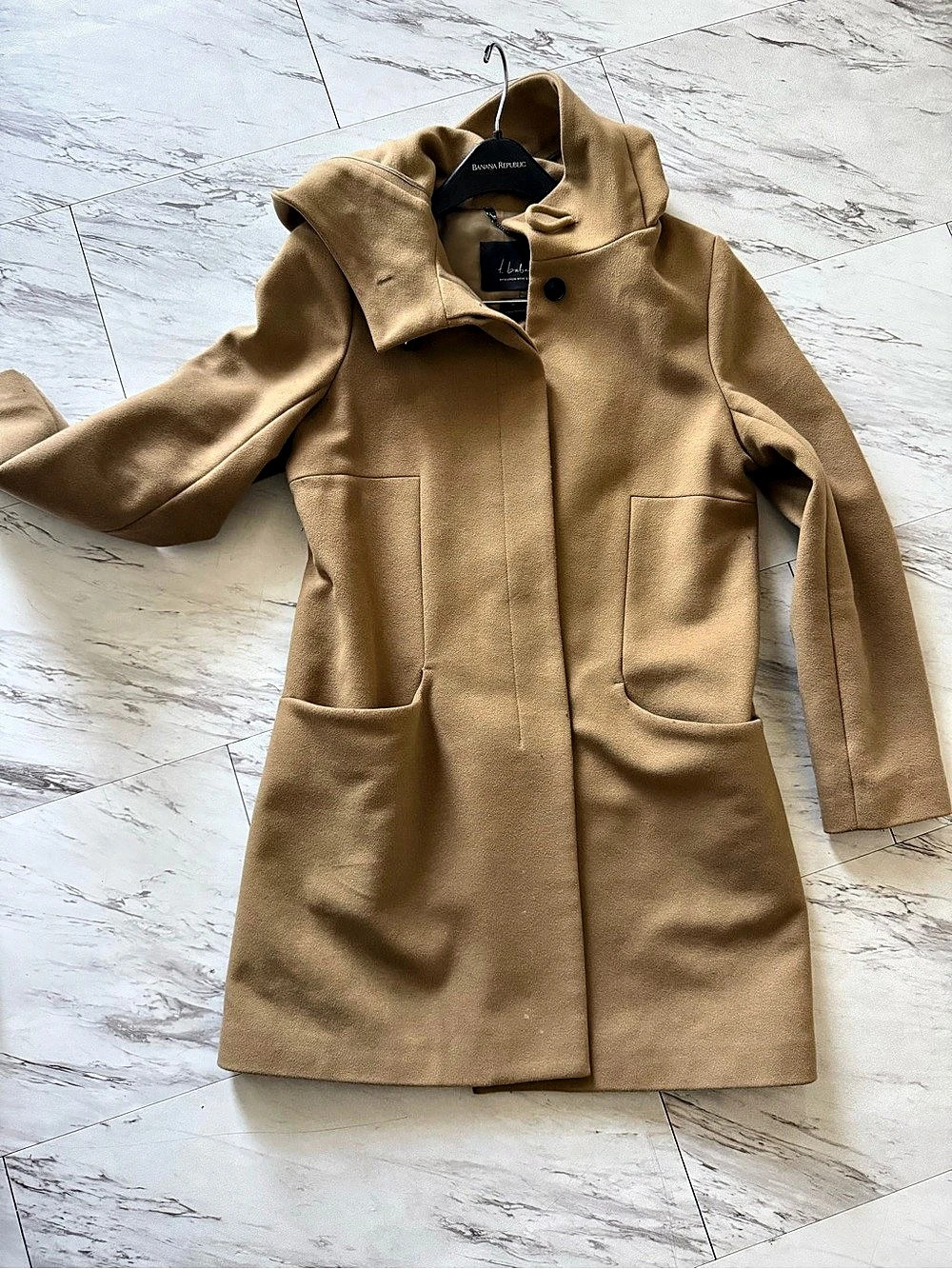 Aritzia Babaton Wool Cashmere Collar Coat in Camel Size Large